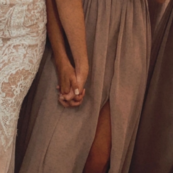 Taupe Azazie bridesmaids dress - Picture 5 of 10